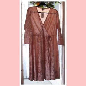 Torrid Pink Velvet Wrap Dress size 2X
